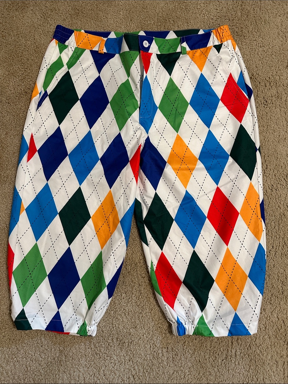 Multicolor Argyle Golf knickers  - White Base
